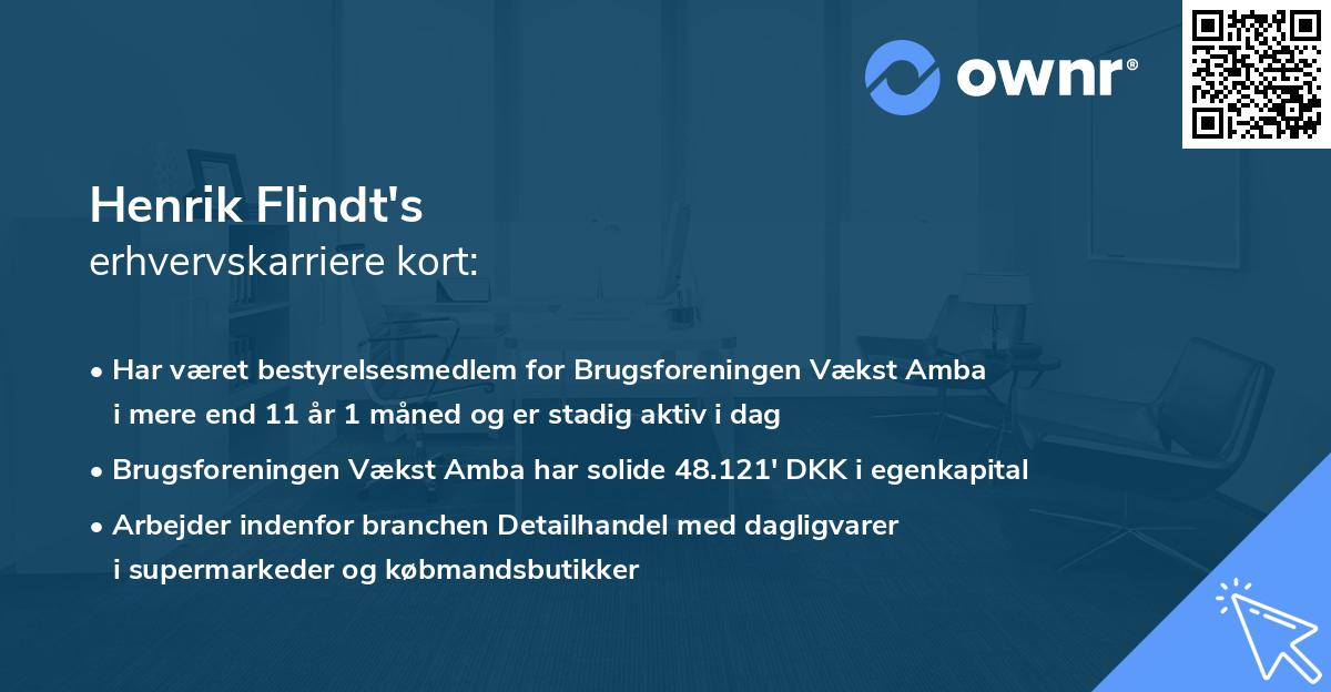 Henrik Flindt's erhvervskarriere kort