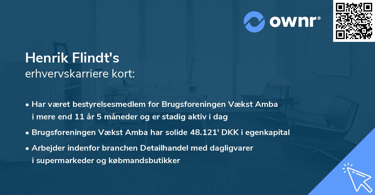 Henrik Flindt's erhvervskarriere kort