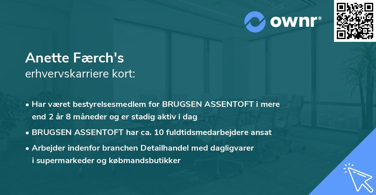 Anette Færch's erhvervskarriere kort