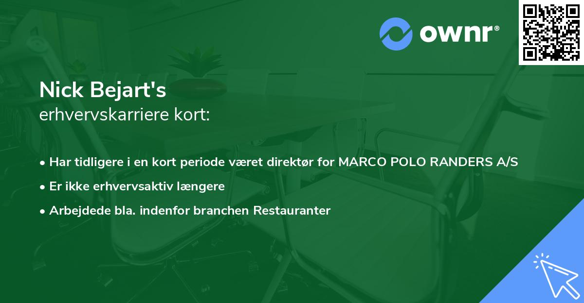 Nick Bejart's erhvervskarriere kort