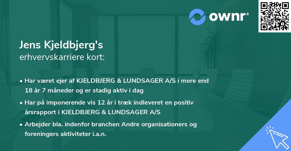 Jens Kjeldbjerg's erhvervskarriere kort