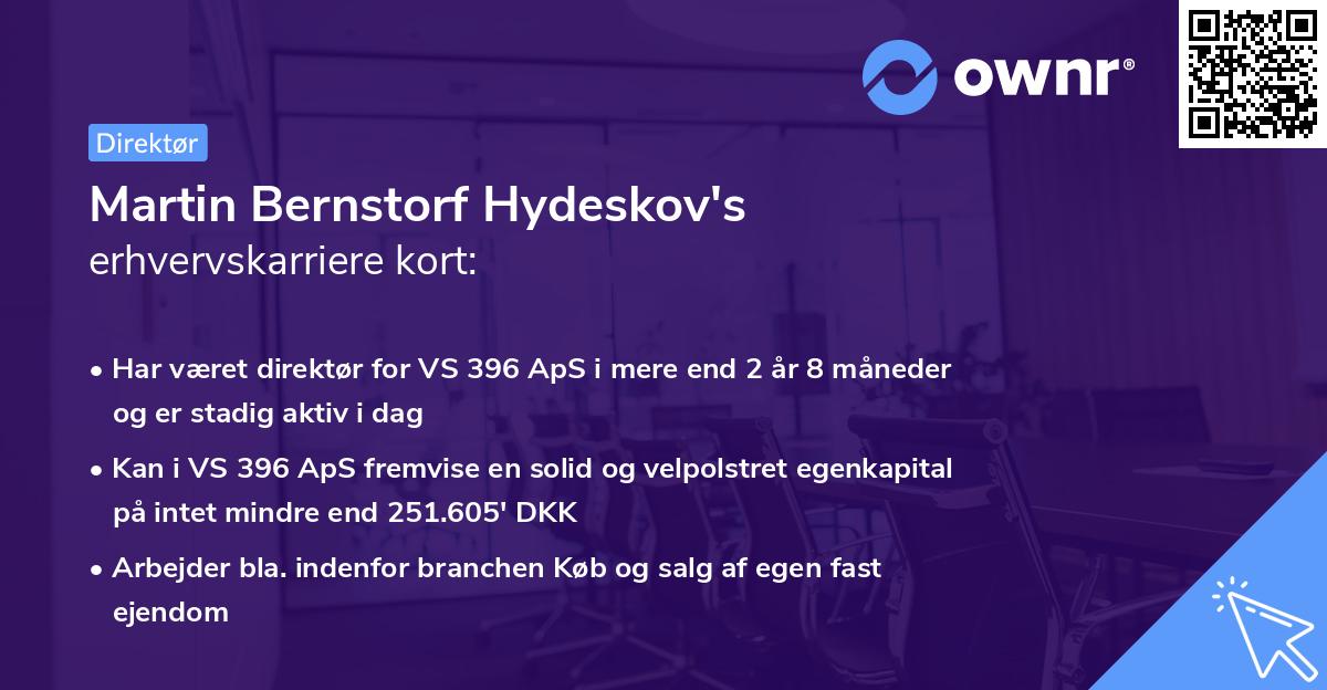 Martin Bernstorf Hydeskov's erhvervskarriere kort