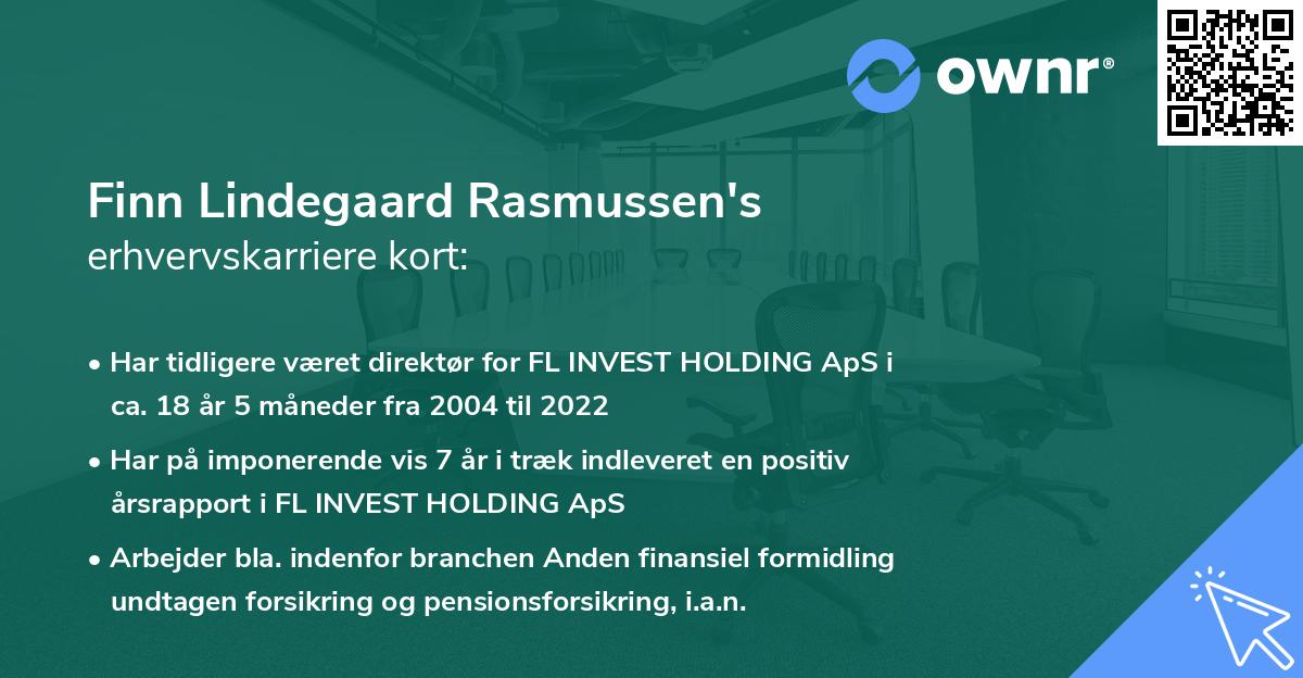 Finn Lindegaard Rasmussen's erhvervskarriere kort