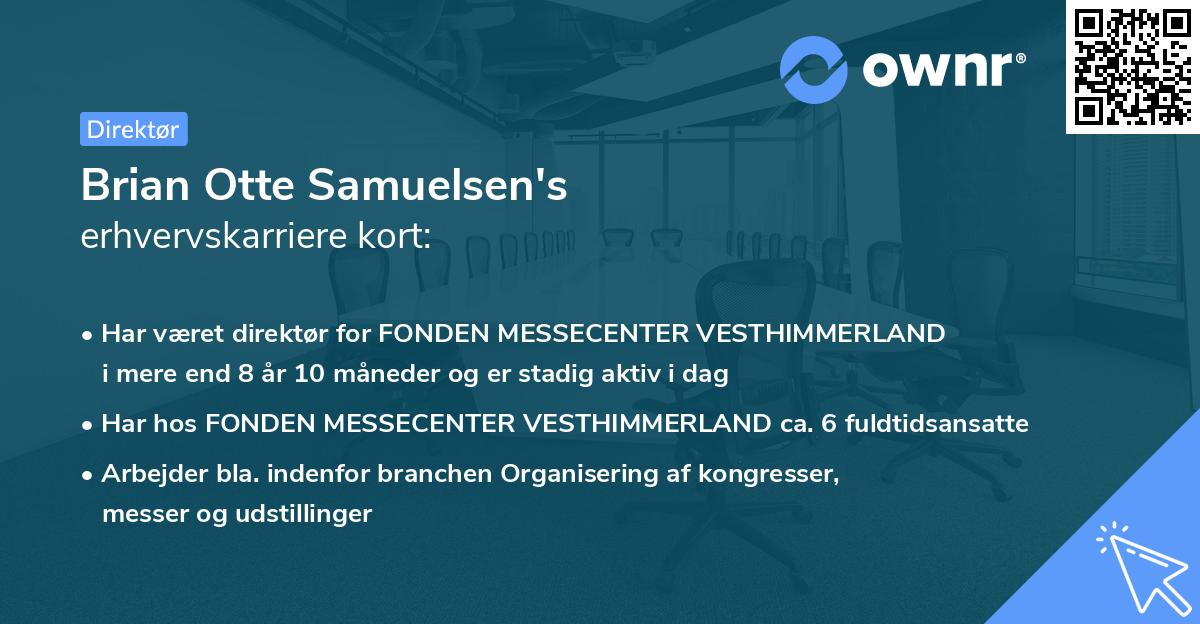 Brian Otte Samuelsen's erhvervskarriere kort