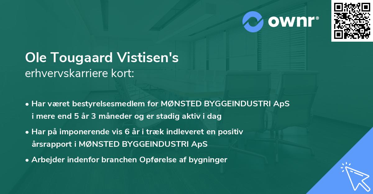 Ole Tougaard Vistisen's erhvervskarriere kort