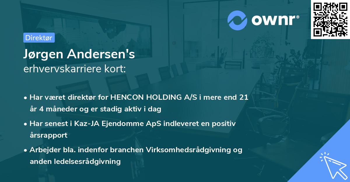 Jørgen Andersen's erhvervskarriere kort