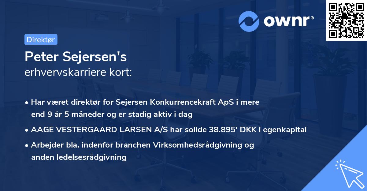 Peter Sejersen's erhvervskarriere kort