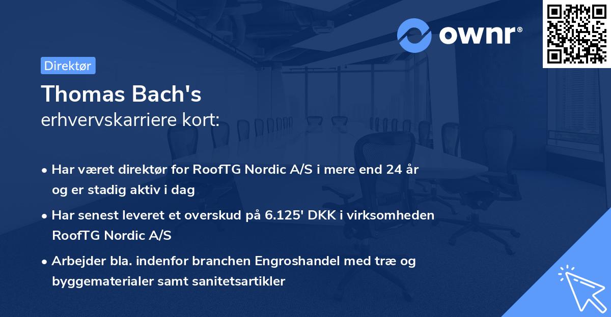 Thomas Bach's erhvervskarriere kort