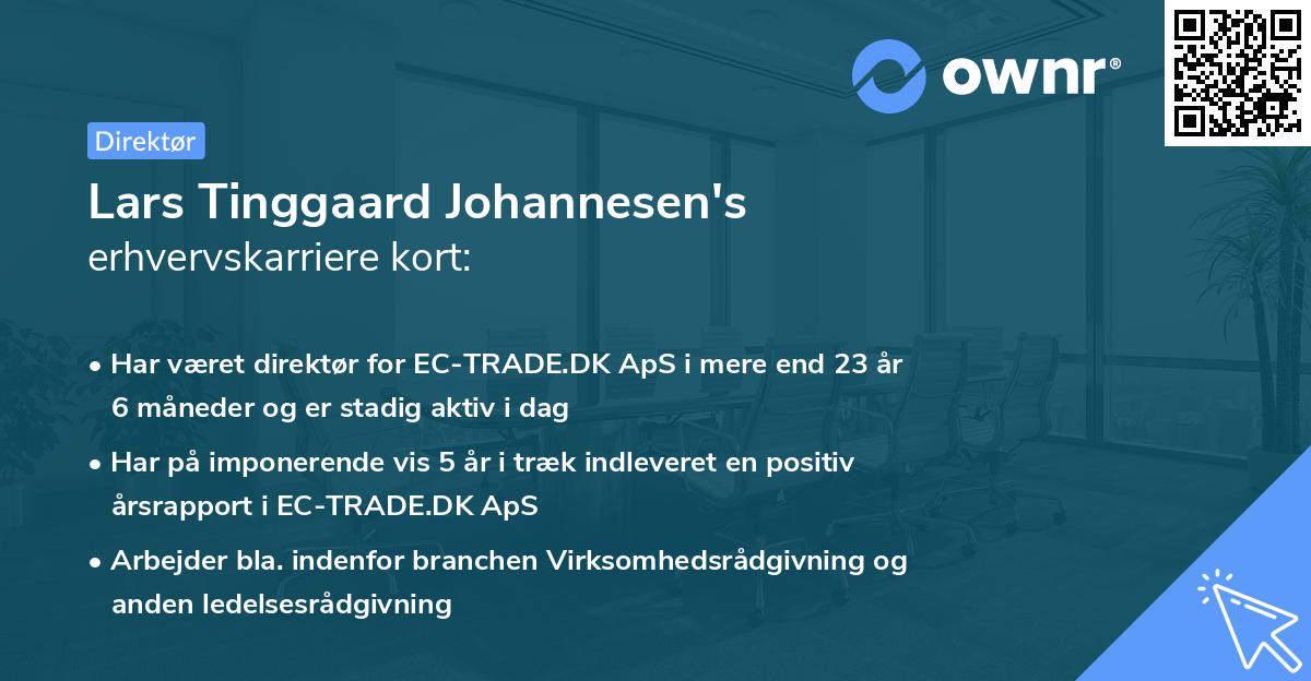 Lars Tinggaard Johannesen's erhvervskarriere kort