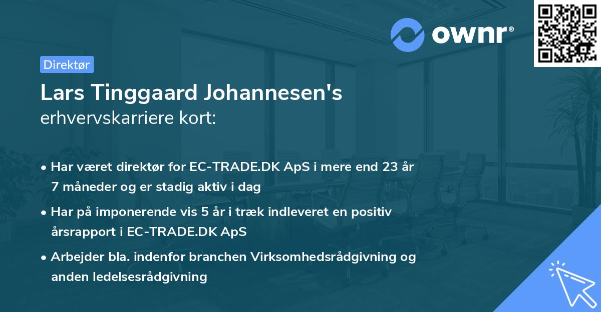 Lars Tinggaard Johannesen's erhvervskarriere kort