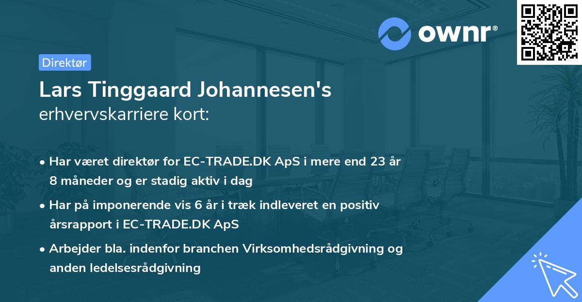 Lars Tinggaard Johannesen's erhvervskarriere kort