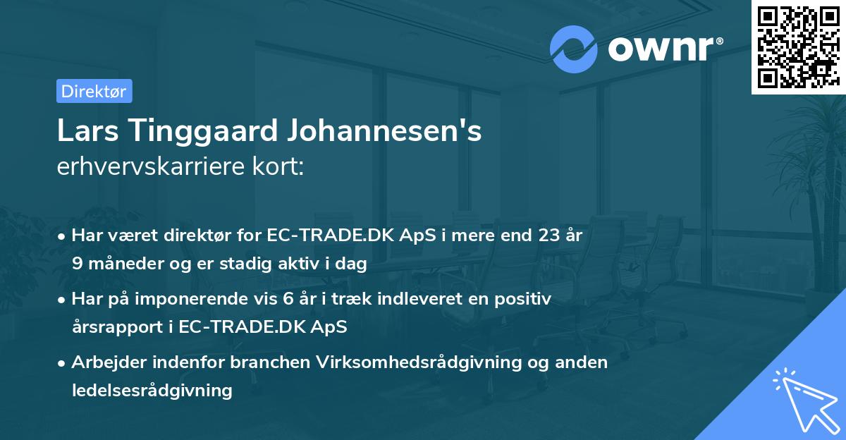 Lars Tinggaard Johannesen's erhvervskarriere kort