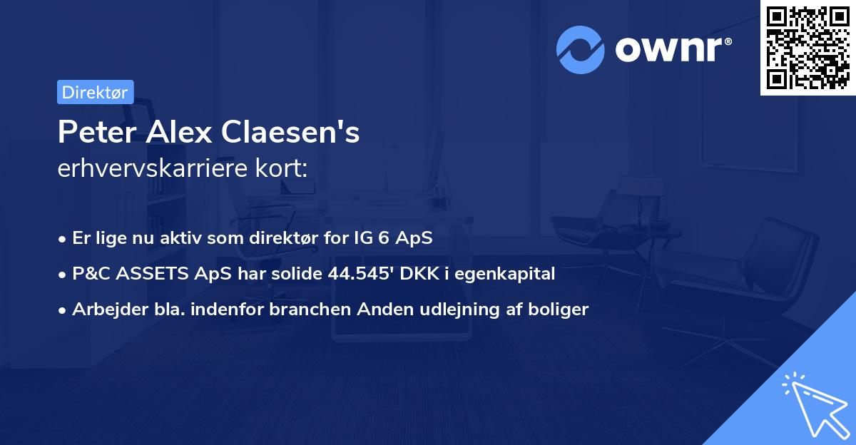 Peter Alex Claesen's erhvervskarriere kort