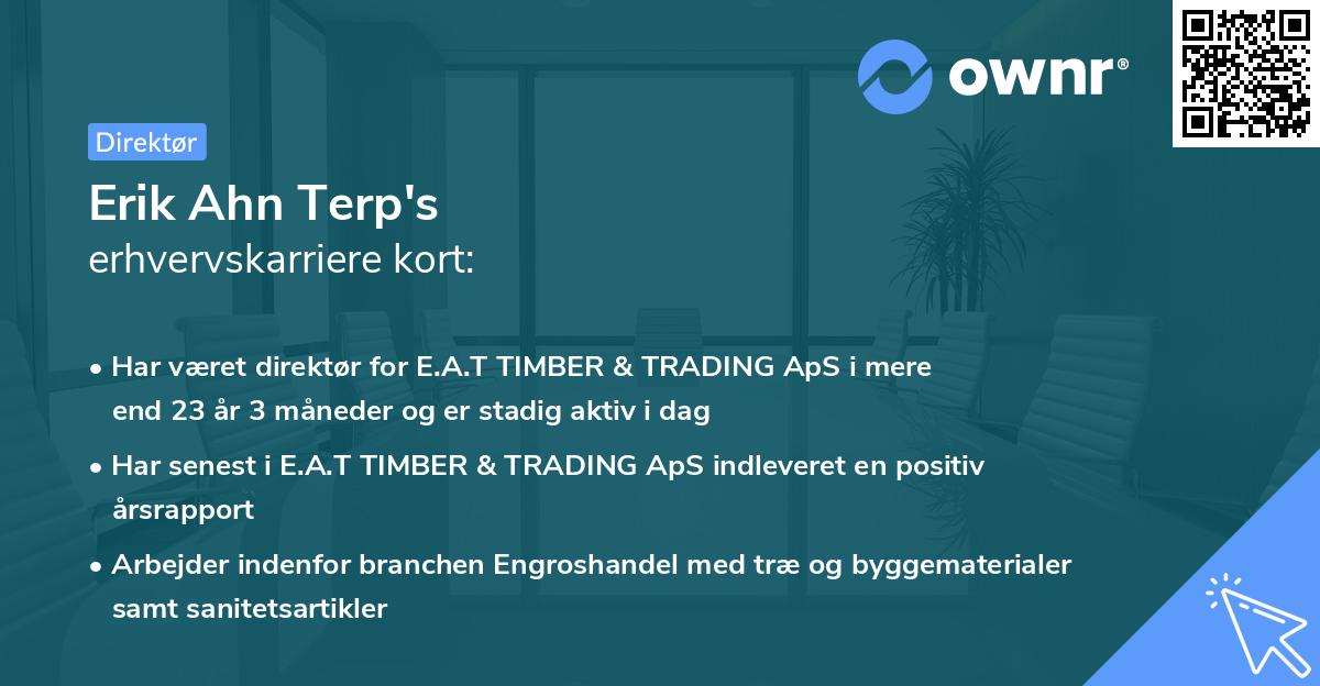 Erik Ahn Terp's erhvervskarriere kort