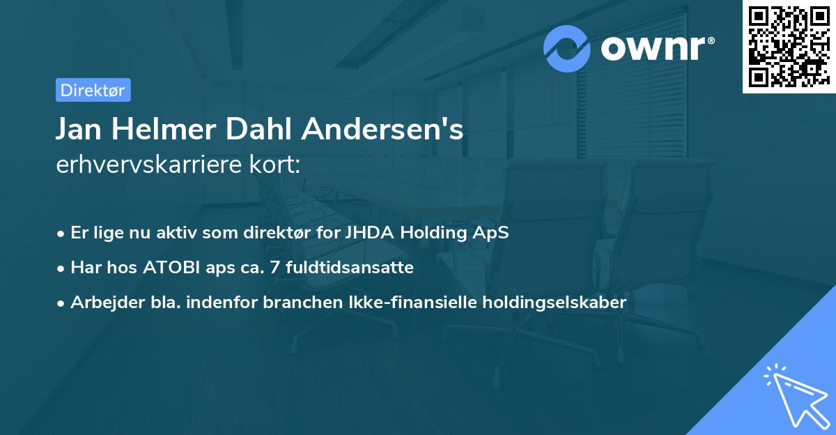 Jan Helmer Dahl Andersen's erhvervskarriere kort