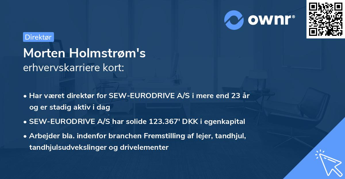 Morten Holmstrøm's erhvervskarriere kort