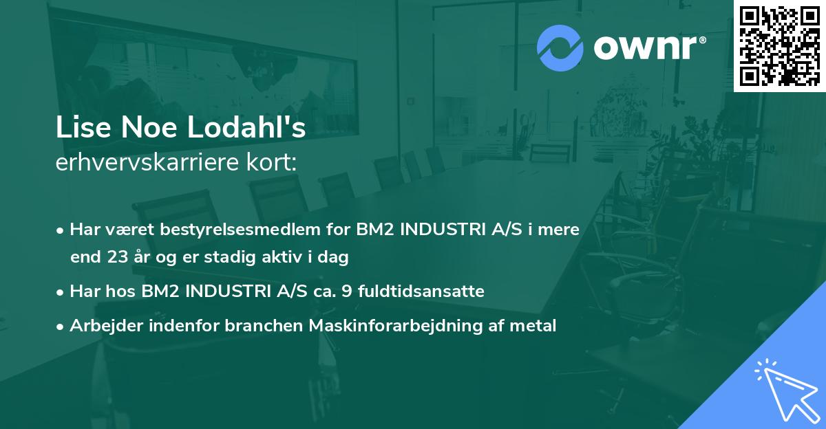 Lise Noe Lodahl's erhvervskarriere kort