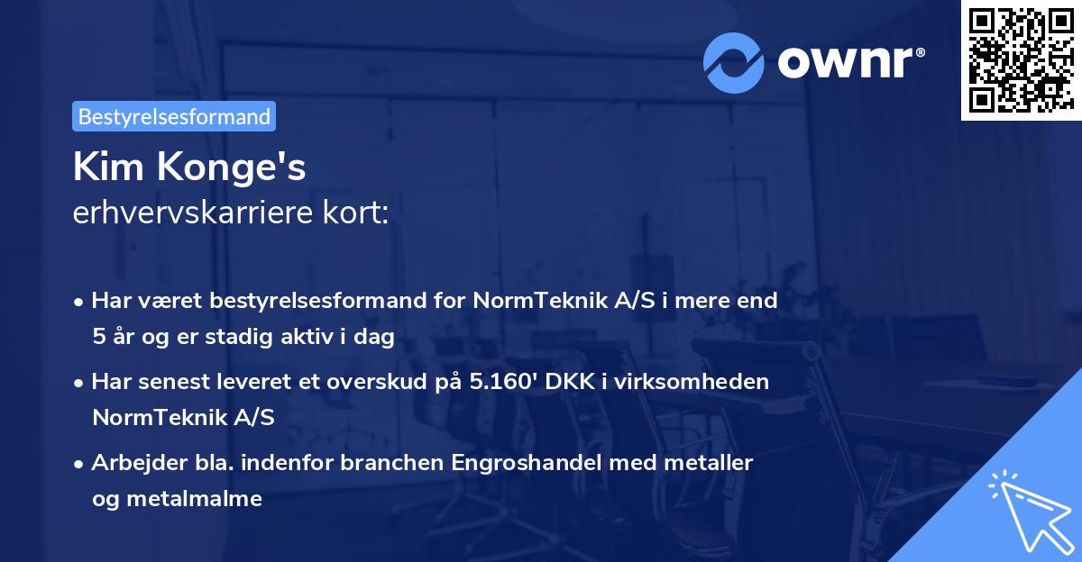 Kim Konge's erhvervskarriere kort
