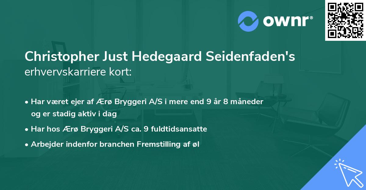 Christopher Just Hedegaard Seidenfaden's erhvervskarriere kort