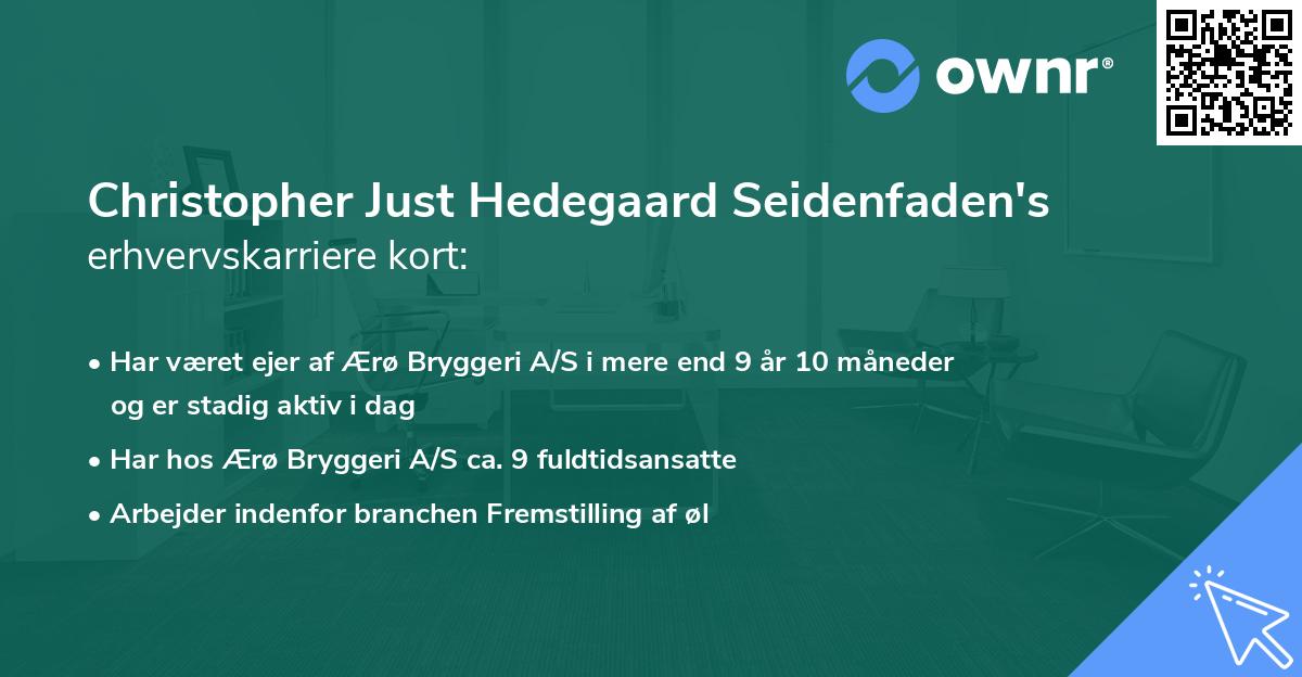 Christopher Just Hedegaard Seidenfaden's erhvervskarriere kort