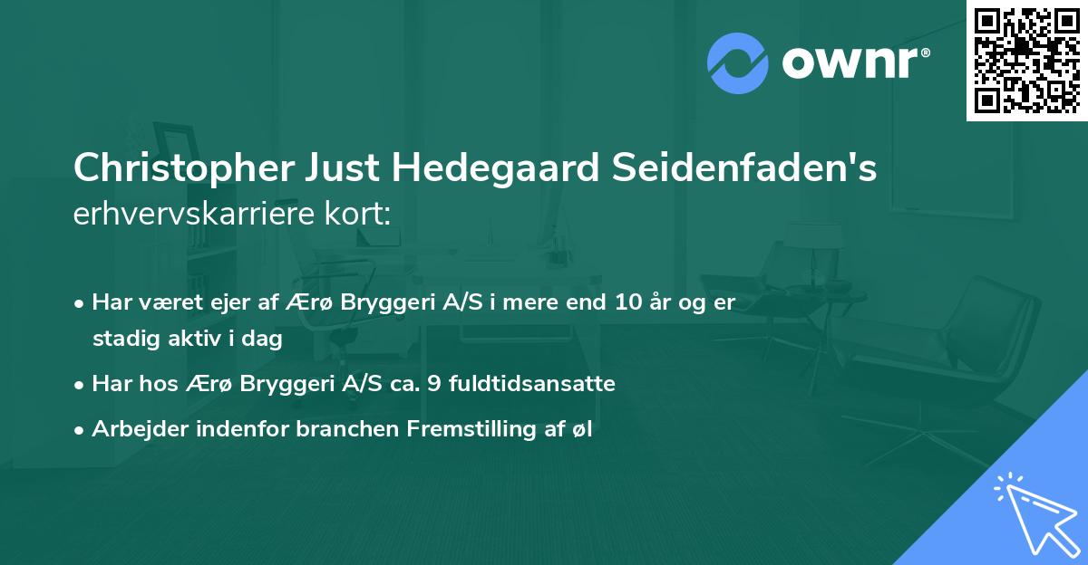 Christopher Just Hedegaard Seidenfaden's erhvervskarriere kort