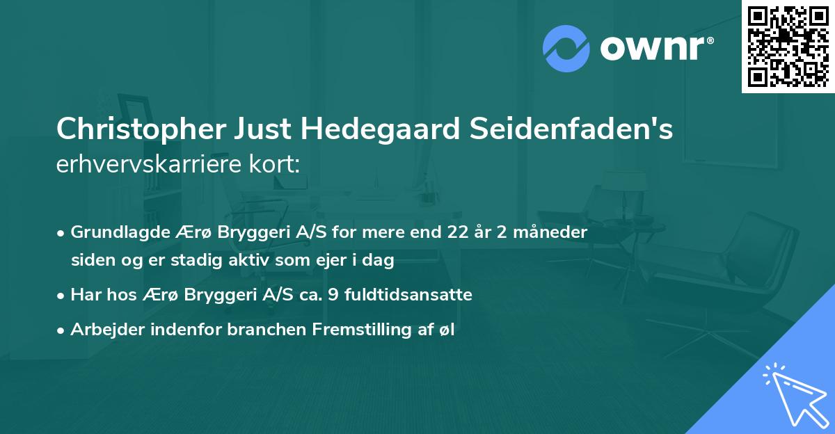 Christopher Just Hedegaard Seidenfaden's erhvervskarriere kort