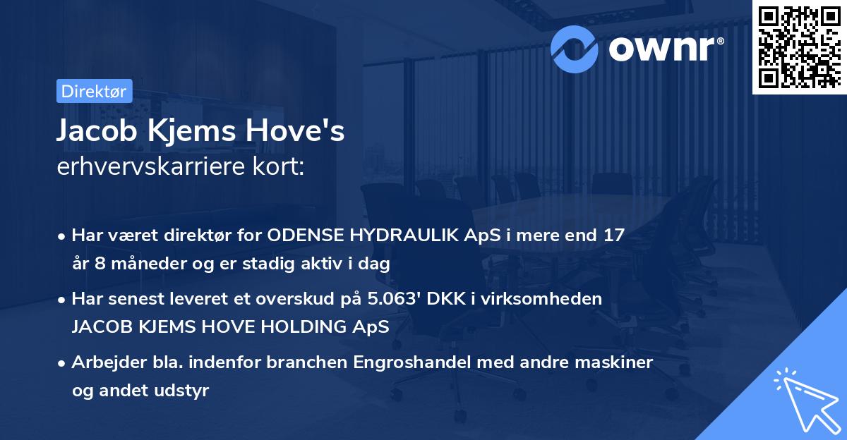 Jacob Kjems Hove's erhvervskarriere kort