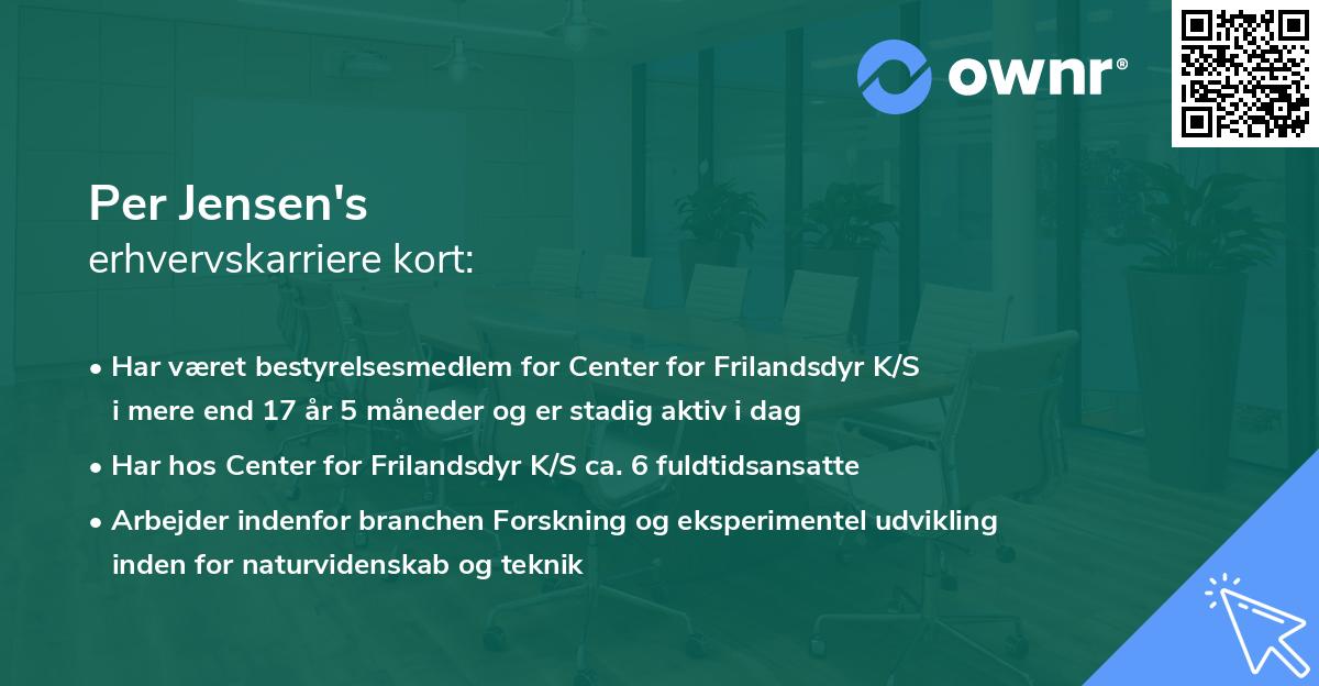 Per Jensen's erhvervskarriere kort