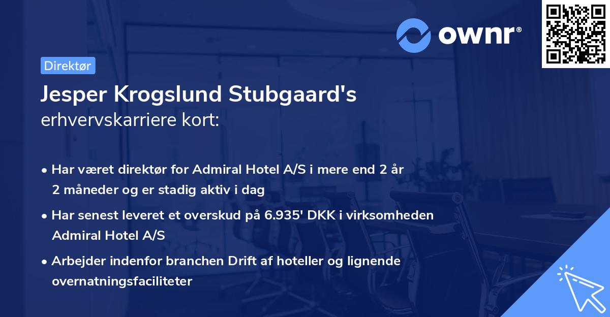 Jesper Krogslund Stubgaard's erhvervskarriere kort