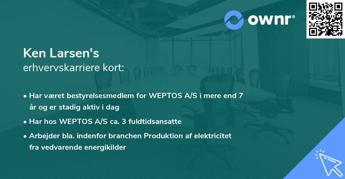 Ken Larsen's erhvervskarriere kort