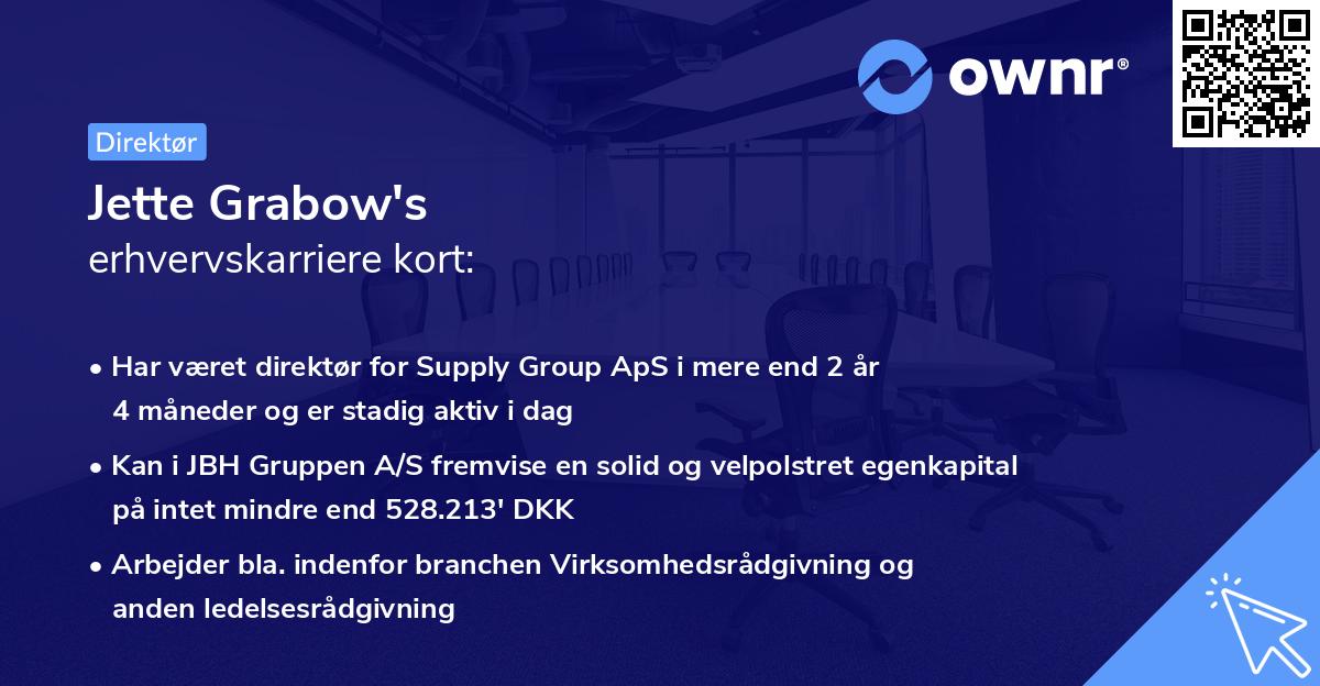 Jette Grabow's erhvervskarriere kort