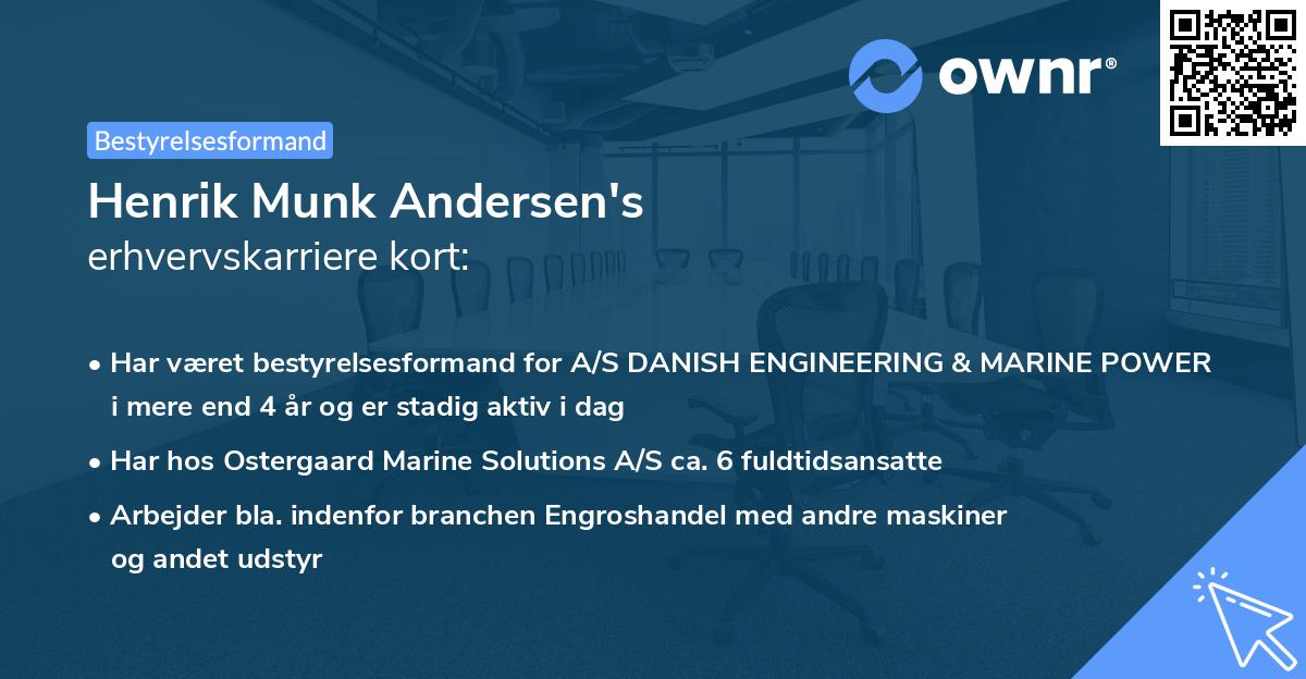 Henrik Munk Andersen's erhvervskarriere kort
