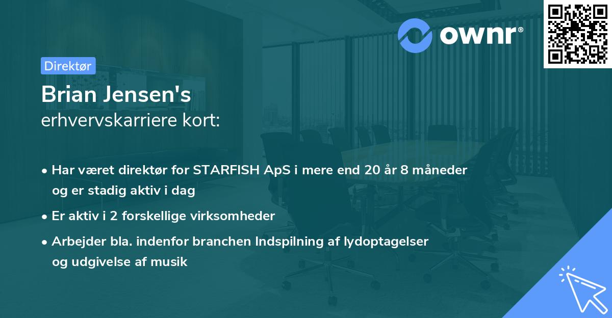 Brian Jensen's erhvervskarriere kort