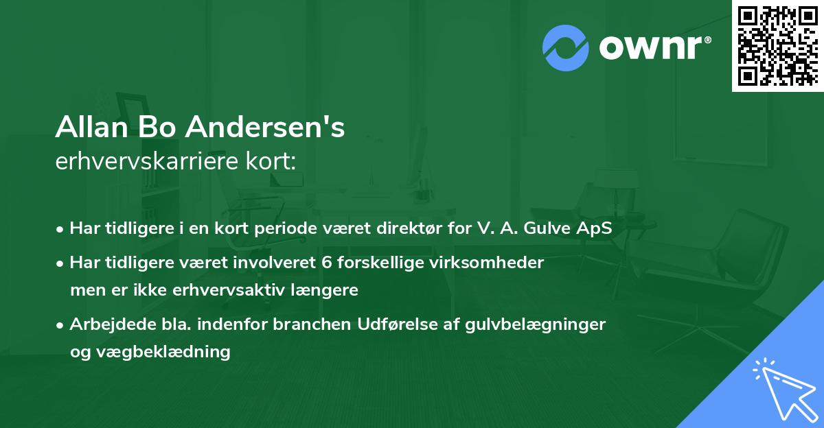 Allan Bo Andersen's erhvervskarriere kort