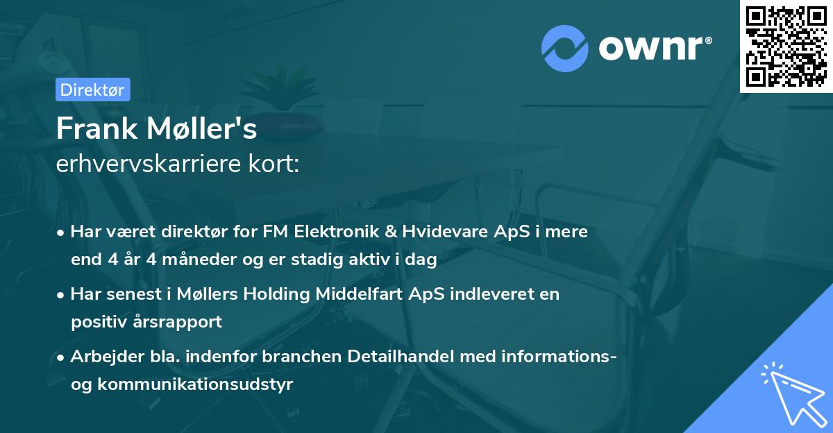 Frank Møller's erhvervskarriere kort