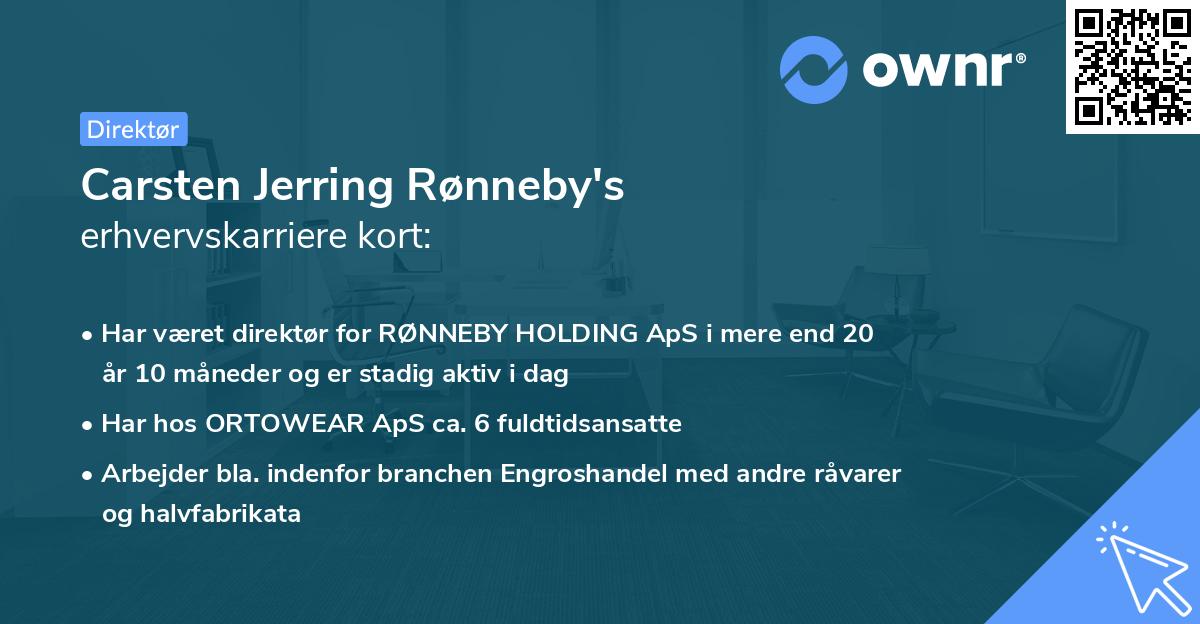 Carsten Jerring Rønneby's erhvervskarriere kort