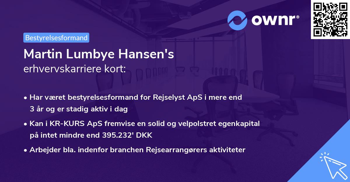 Martin Lumbye Hansen's erhvervskarriere kort