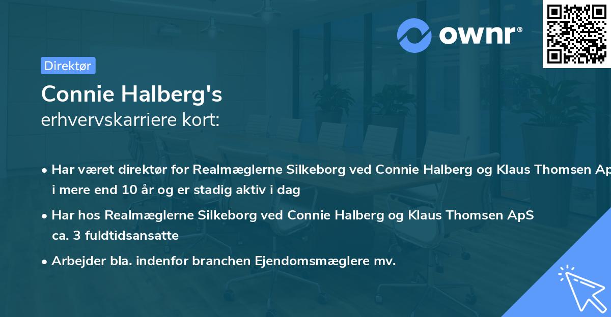 Connie Halberg's erhvervskarriere kort