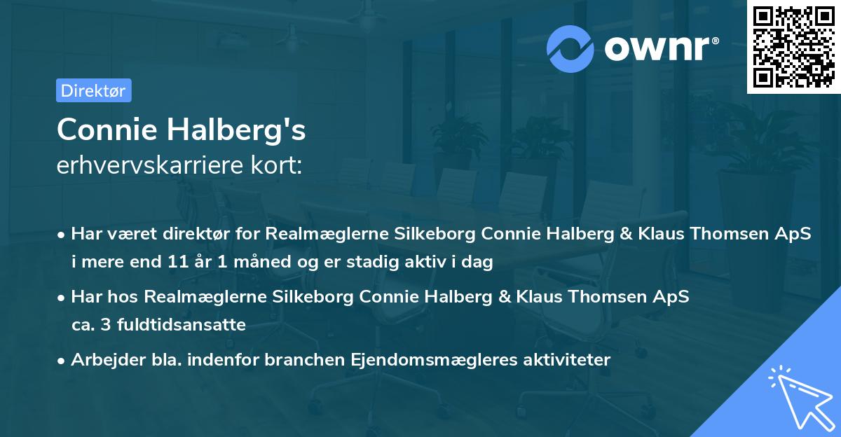 Connie Halberg's erhvervskarriere kort