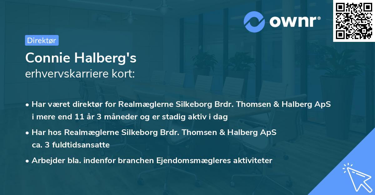 Connie Halberg's erhvervskarriere kort