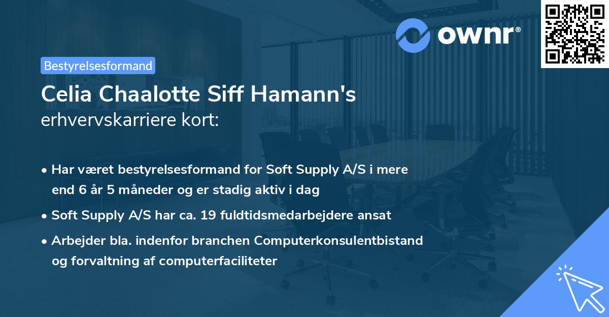 Celia Chaalotte Siff Hamann's erhvervskarriere kort