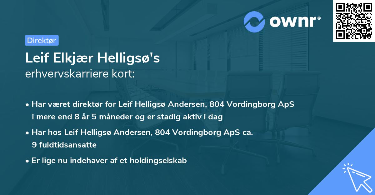 Leif Elkjær Helligsø's erhvervskarriere kort