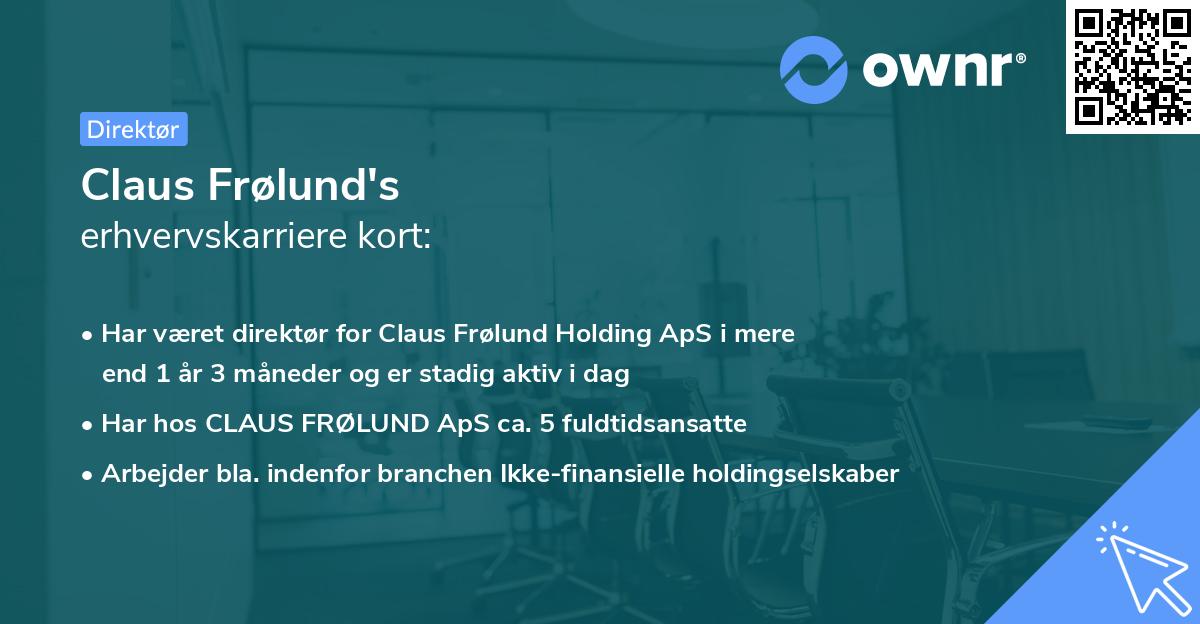 Claus Frølund's erhvervskarriere kort