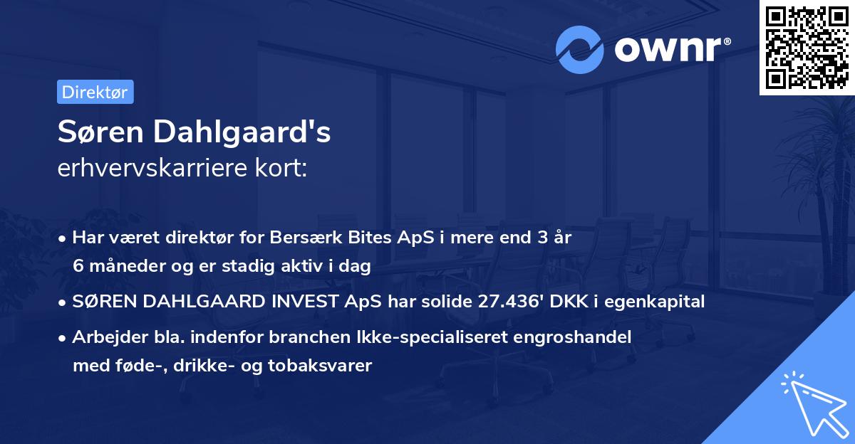 Søren Dahlgaard's erhvervskarriere kort