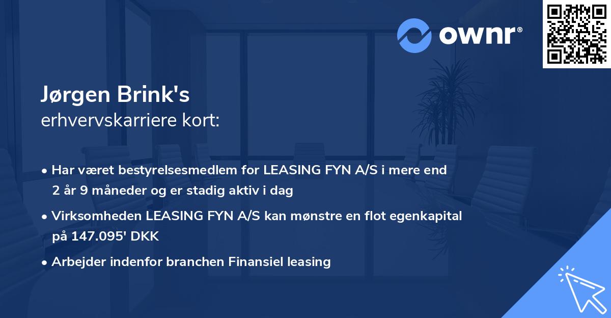 Jørgen Brink's erhvervskarriere kort