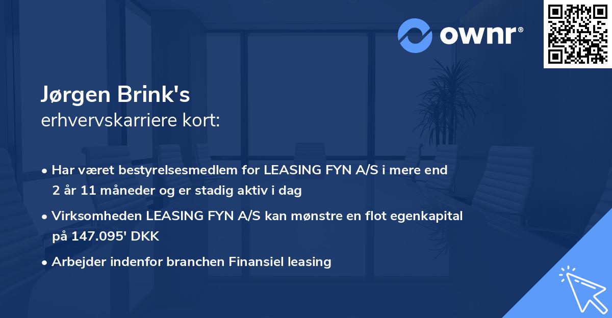 Jørgen Brink's erhvervskarriere kort