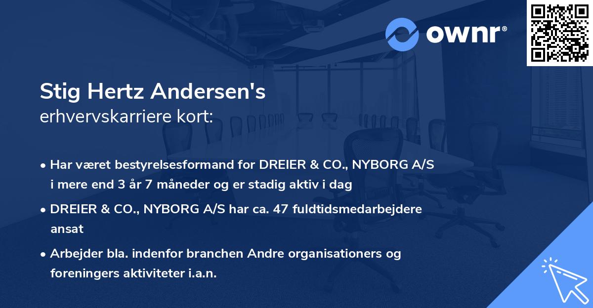 Stig Hertz Andersen's erhvervskarriere kort