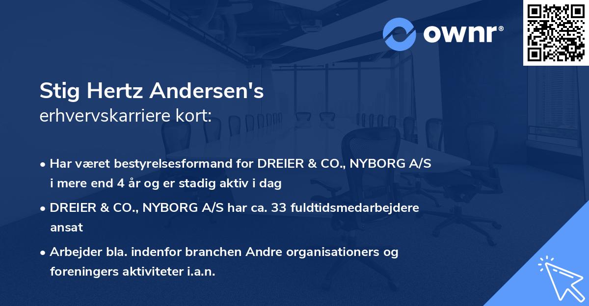 Stig Hertz Andersen's erhvervskarriere kort