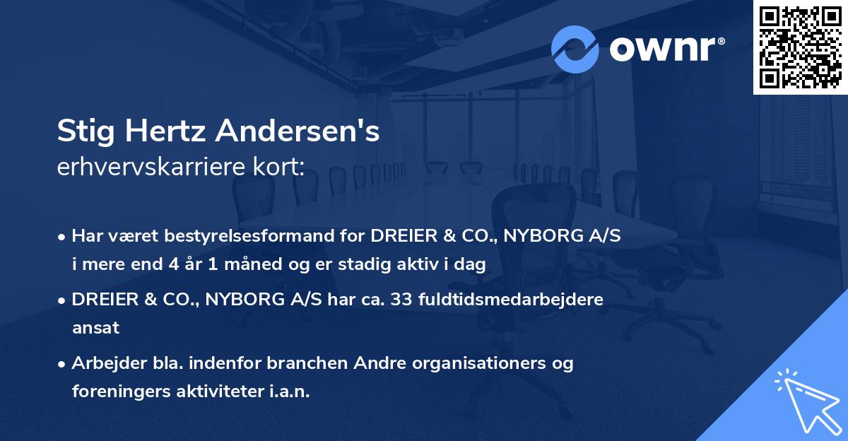 Stig Hertz Andersen's erhvervskarriere kort