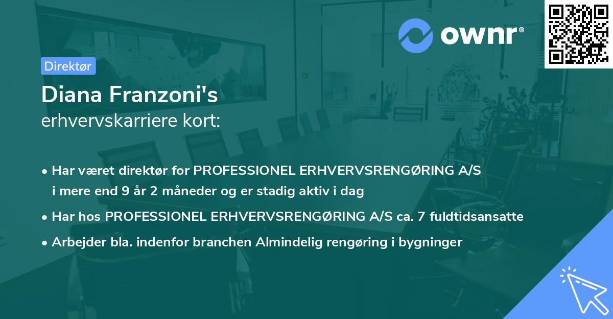 Diana Franzoni's erhvervskarriere kort